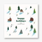 Cabin Skiers Holiday Card