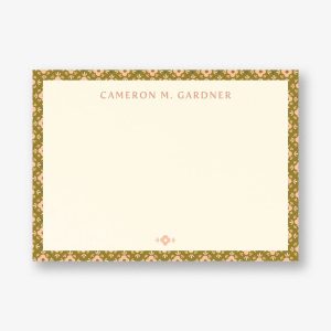 Cute Retro Floral Border Stationery