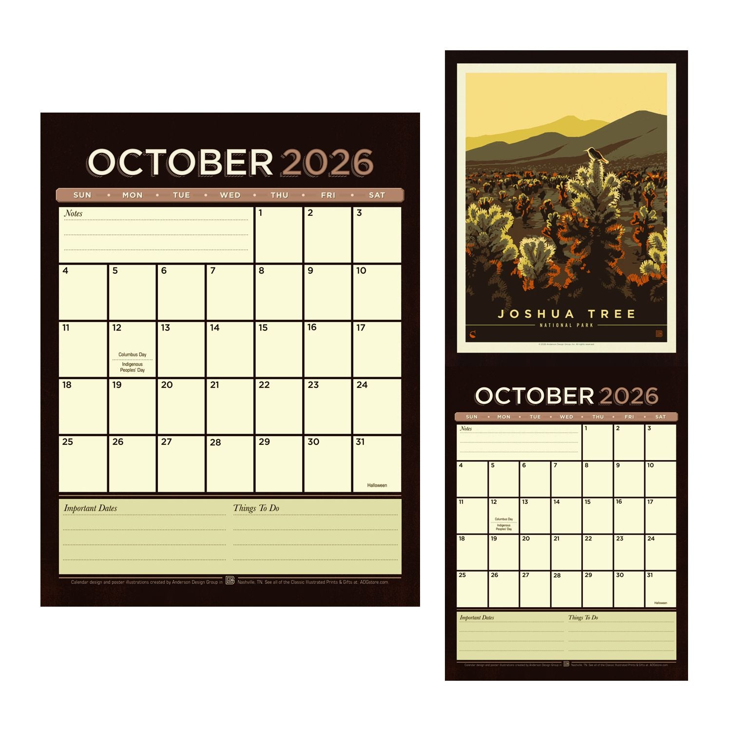 2026 Kenneth Crane National Parks Vintage Art Wall Calendar - Image 3