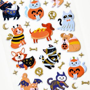 Cat and Dog in Costumes Sticker Sheet