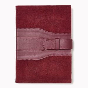 Burgundy Belted Suede Leather Journal