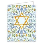 Floral Star of David Handpainted Greeting Card