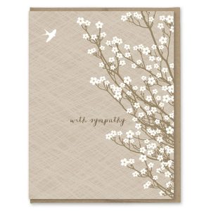 White Blossoms Sympathy Card