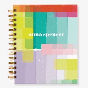 12-Month Painted Color Bars Custom Planner