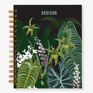 12-Month Dark Floral Custom Planner