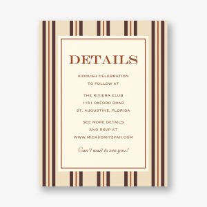 Pinstripe Bar Mitzvah Information