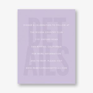 Stacked Type Bat Mitzvah Information