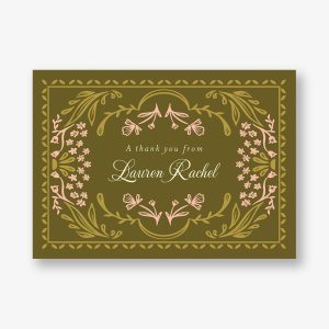 Folk Floral Bat Mitzvah Stationery