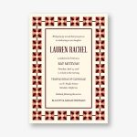 Floral Tile Bat Mitzvah Invitation
