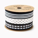 Black & White Curling Ribbon Set 1/2 S/3