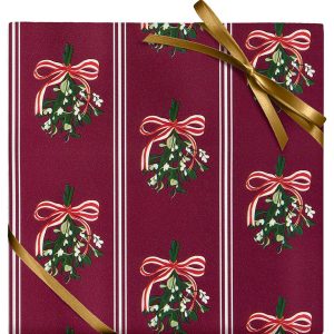 Mistletoe Stripes Stone Wrapping Paper