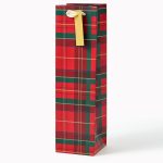 Holiday Plaid Wine Gift Bag