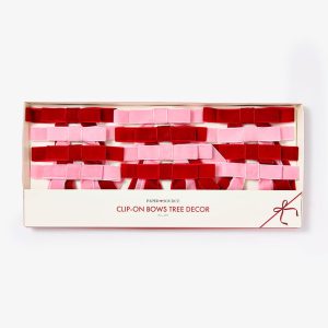 Clip On Velvet Bow Tree Decor. Set of 12