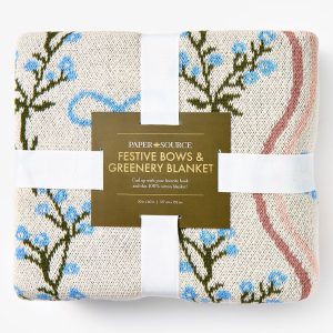 Festive Bows and Greenery Blanket