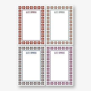 Floral Tile Personalized Notepad Set