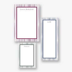 Watercolor Stripes Mixed Personalized Notepads