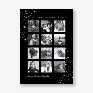 Twinkling Stars Foil New Years Photo Card