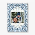 Floral Scallop New Years Photo Card