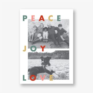 Colorful Peace Joy Love Holiday Photo Card