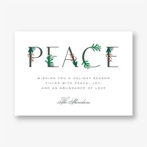 Peaceful Holly Holiday Card