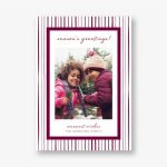 Watercolor Stripe Border Holiday Photo Card