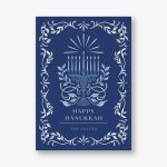 Radiant Menorah Foil Frame Holiday Card