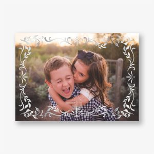 Botanical Menorah Foil Frame Holiday Photo Card