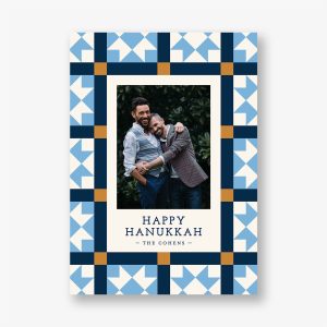 Patchwork Quilt Hanukkah Holiday Photo Card