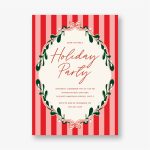 Holly and Stripes Party Invitation
