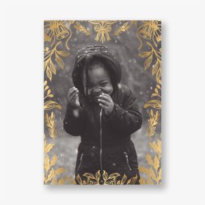 Botanical Bells Foil Frame Holiday Photo Card