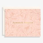 Always and Forever Floral Letterpress Wedding Card