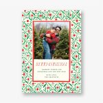 Red and Green Pattern Holiday Photo Card