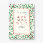 Red and Green Pattern Holiday Party Invitation