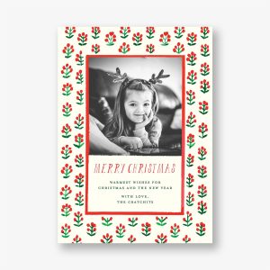 Sprig Pattern Holiday Photo Card