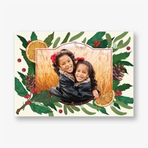 Pine and Orange Holiday Photo Card