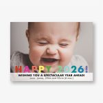 Rainbow New Year Holiday Photo Card Horizontal