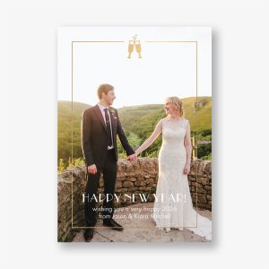 Champagne Glass Holiday Photo Card