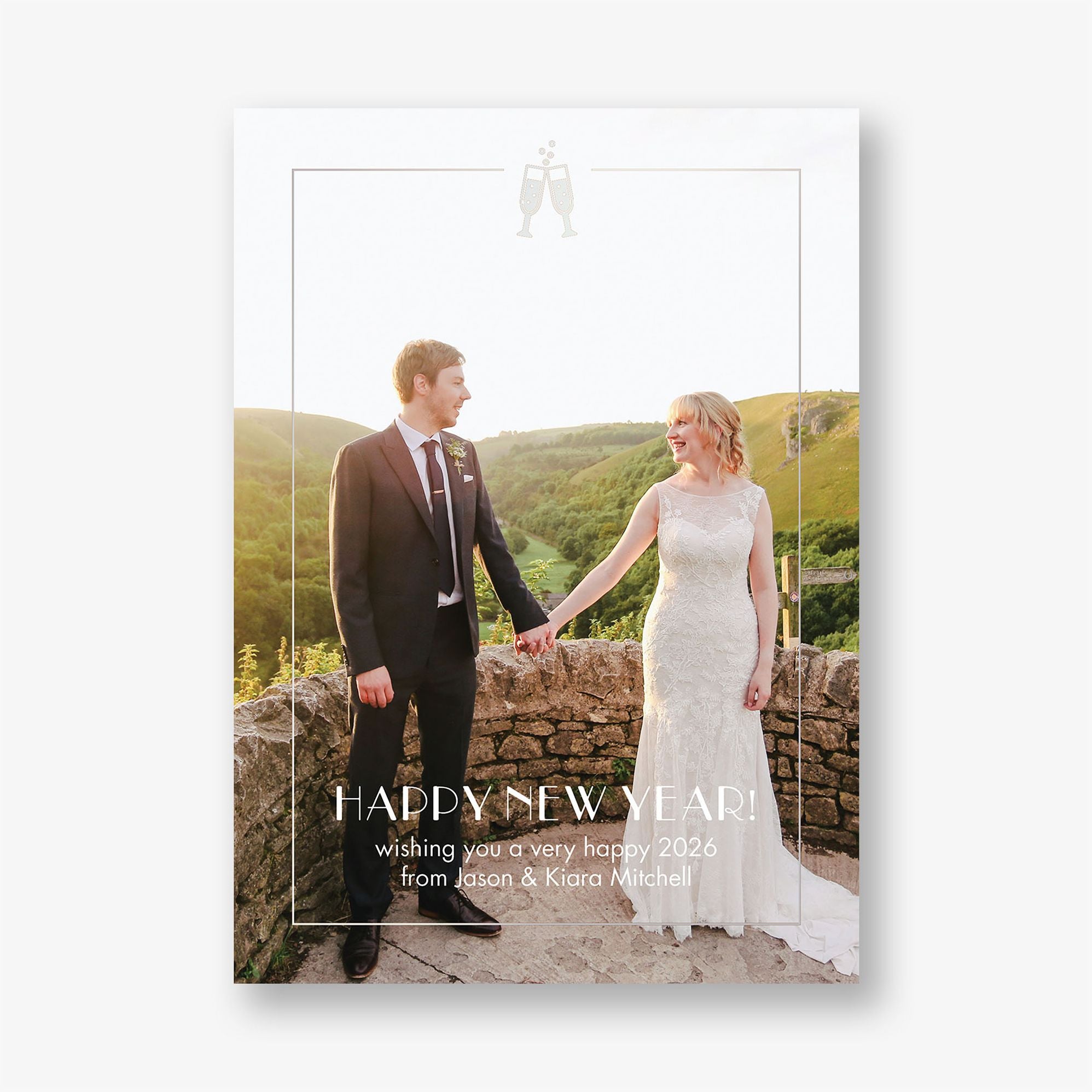 Champagne Glass Holiday Photo Card - Image 2