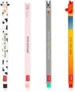 Legami Set of 4 Erasable Gen Pens - Farm Animals