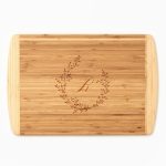 Bohemian Wreath Monogram Two-Tone Cutting Board