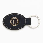 Wreath Monogram Black Key Fob