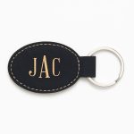 Simple Serif Monogram Black Key Fob