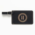Wreath Monogram Black Luggage Tag
