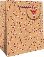 Candy Cane Glitter Medium Gift Bag