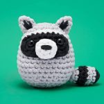 Scooter the Raccoon. The Woobles Beginner Crochet Kit