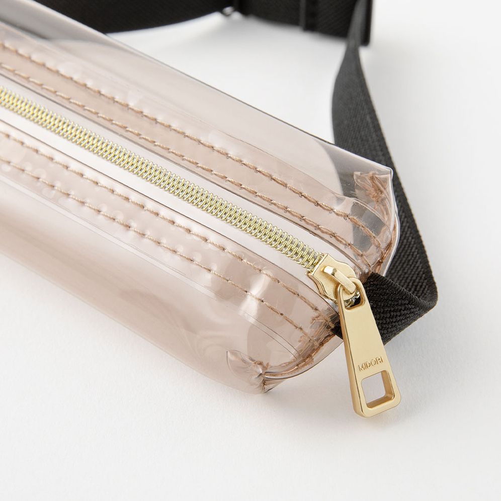 Midori Book Band Pen Case B6 A5 Clear Sepia - Image 3