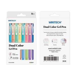 Vintage Dual Color Gel Pen S/8 - Assorted Ink