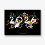 Lively Floral Year Holiday Card
