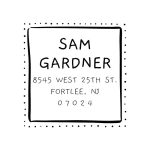 Doodle Dotted Border Custom Stamp