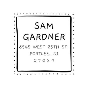 Doodle Dotted Border Custom Stamp